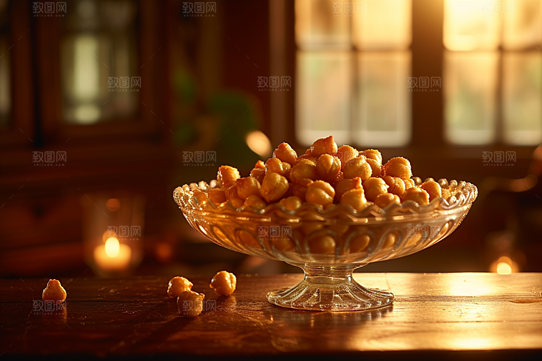 油炸黄金豆小吃地方特色摄影图