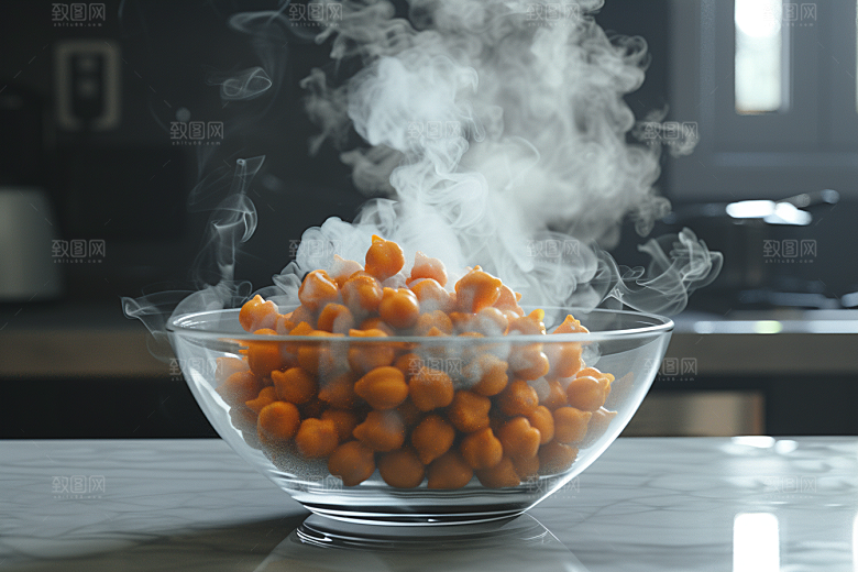 油炸黄金豆零食小吃摄影图