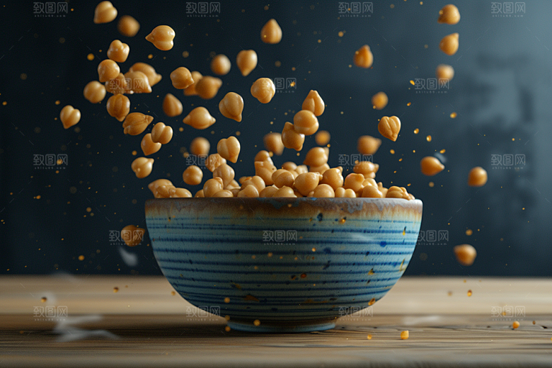 油炸黄金豆油炸食品地方特色摄影图