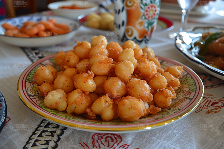 油炸黄金豆零食美味摄影图