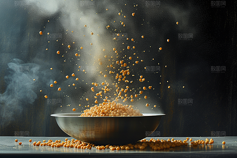 油炸黄金豆美食美味摄影图