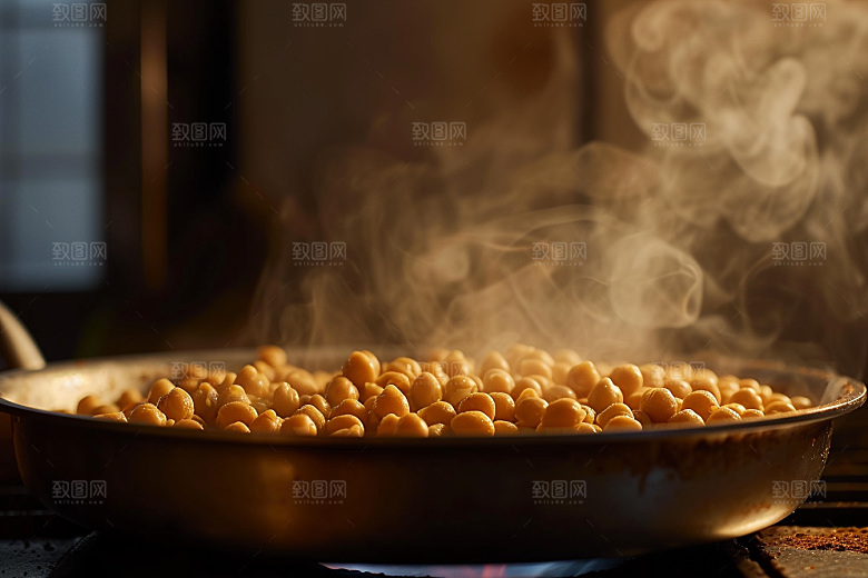 油炸黄金豆美食素材摄影图