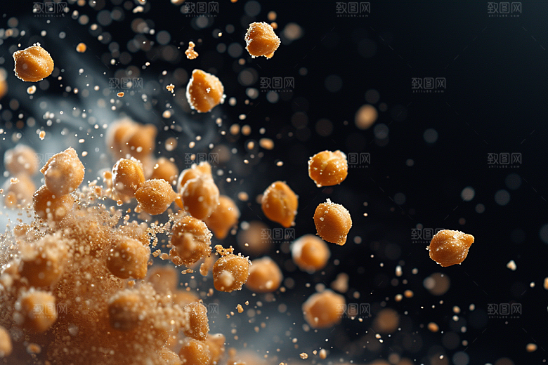 油炸黄金豆膨化食品小吃摄影图