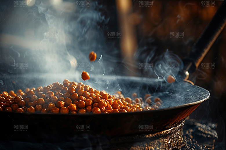 油炸黄金豆美味素材摄影图