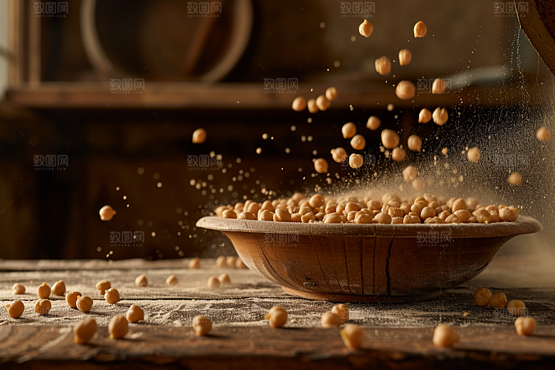 油炸黄金豆美味小吃摄影图