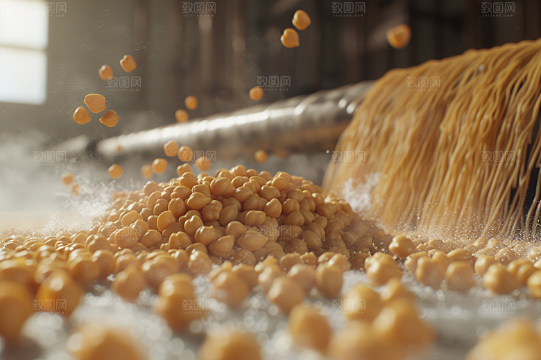 油炸黄金豆小吃美食摄影图