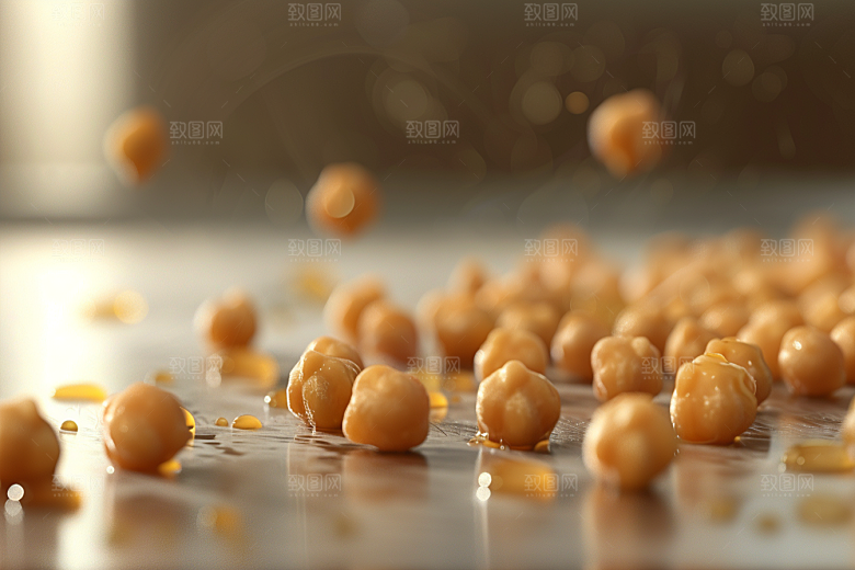 油炸黄金豆膨化食品高清摄影图