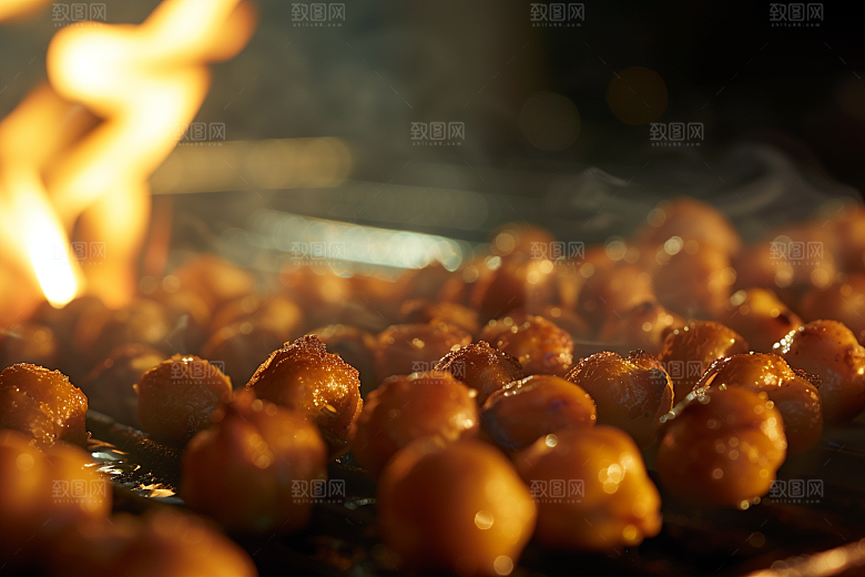 油炸黄金豆美食地方特色摄影图