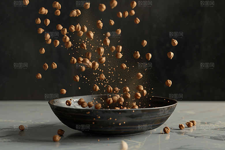 油炸黄金豆小吃地方特色摄影图