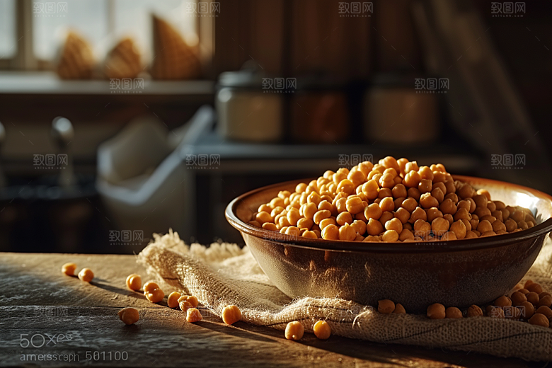 油炸黄金豆美食膨化食品摄影图