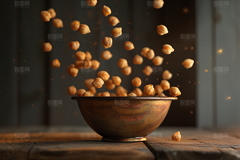 油炸黄金豆素材零食摄影图