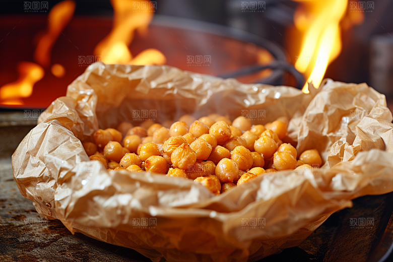 油炸黄金豆美味美食摄影图