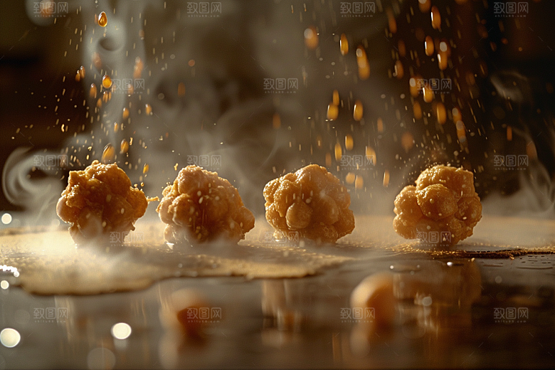 油炸黄金豆小吃美食摄影图