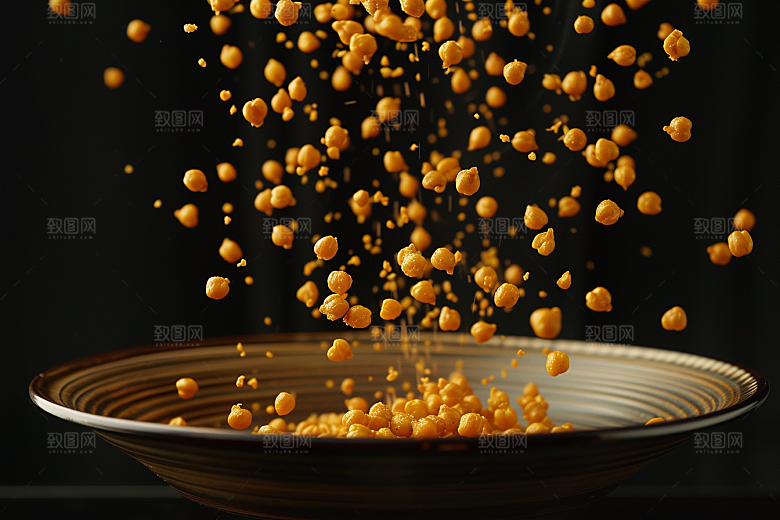 油炸黄金豆地方特色素材摄影图