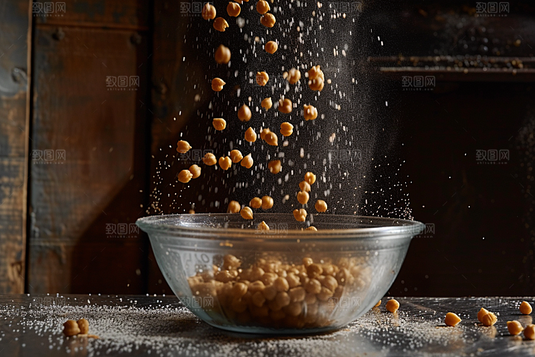 油炸黄金豆小吃零食摄影图