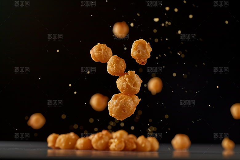 油炸黄金豆零食美味摄影图