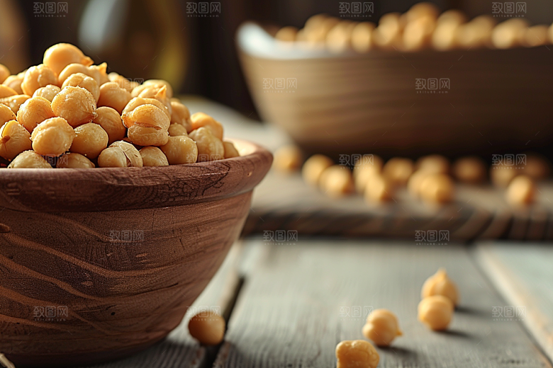 油炸黄金豆美味膨化食品摄影图
