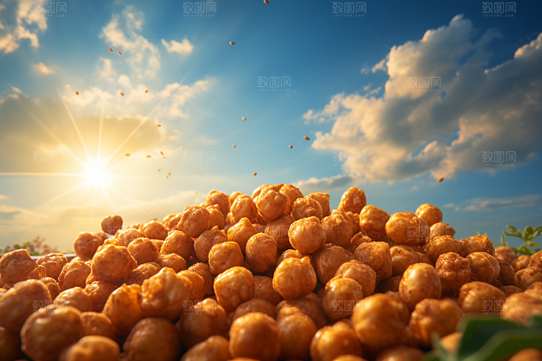 油炸黄金豆小吃油炸食品摄影图