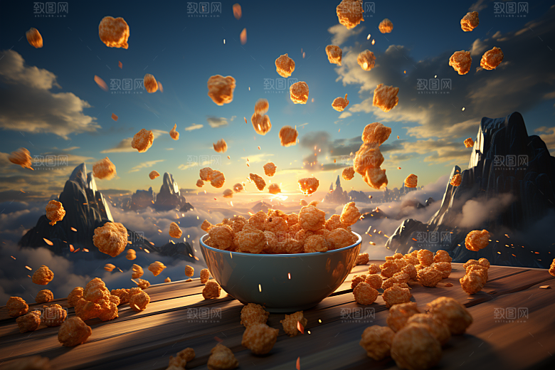 油炸黄金豆美味零食摄影图