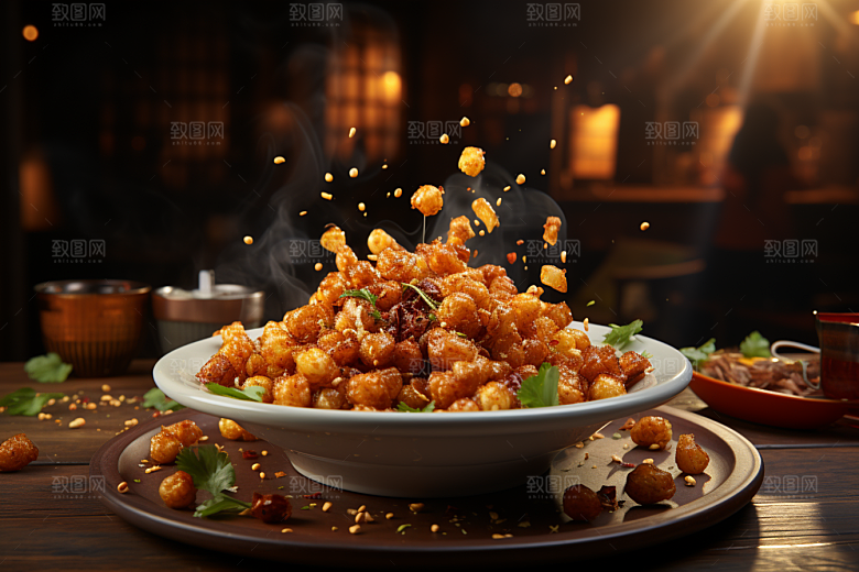 油炸黄金豆小吃素材摄影图