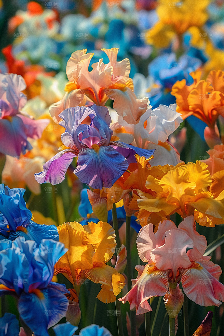 鸢尾花紫色特写素材