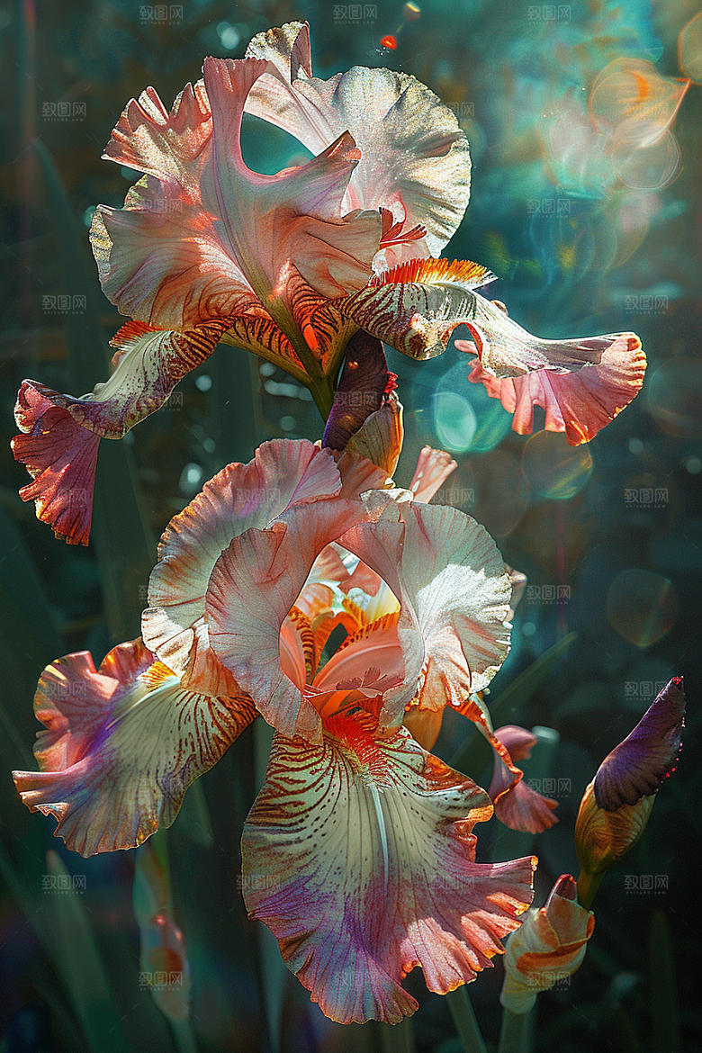 鸢尾花浪漫特写素材