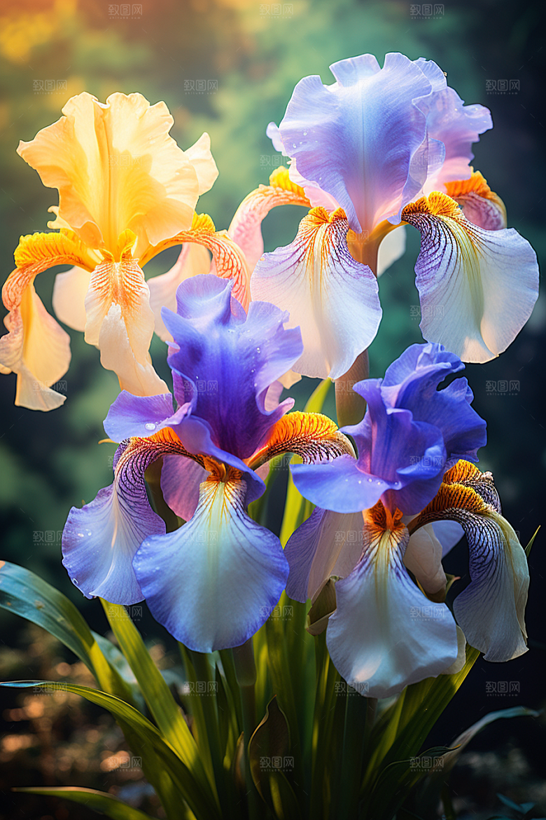 鸢尾花花朵特写素材