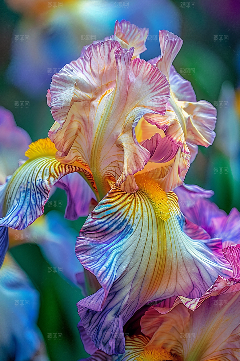 鸢尾花花朵特写素材