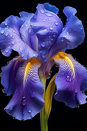 鸢尾花花卉油画风素材