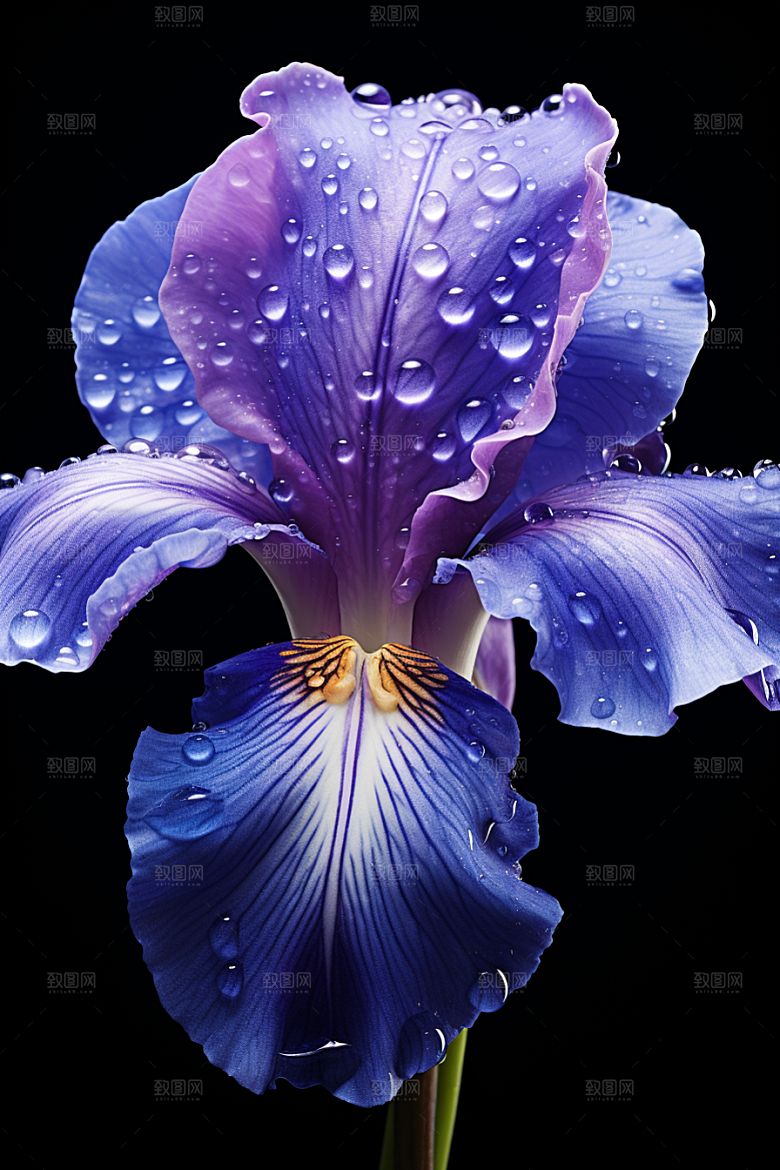 鸢尾花油画风高清素材