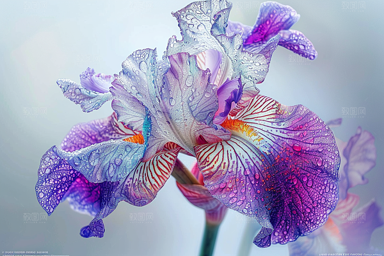 鸢尾花油画风植物素材