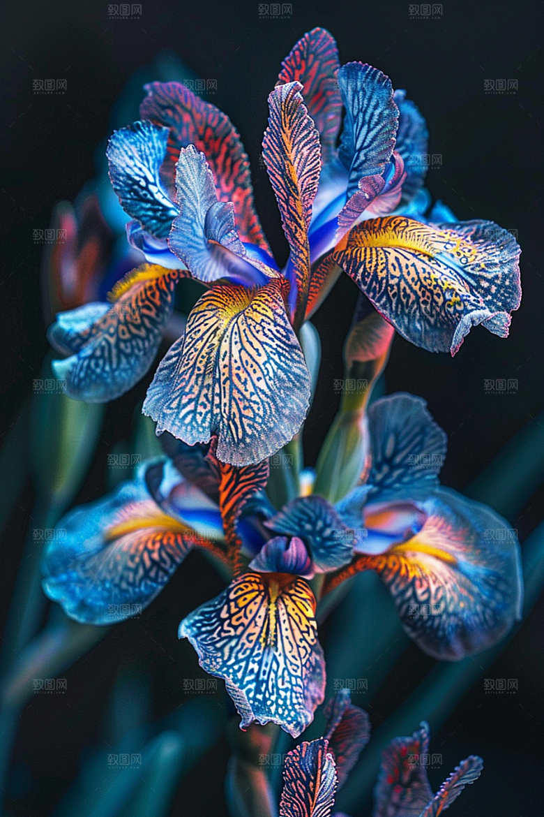 鸢尾花浪漫花朵素材