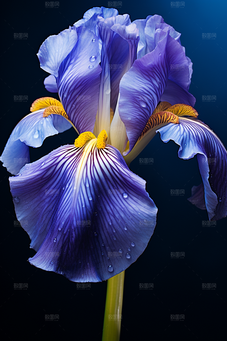 鸢尾花自然油画风素材
