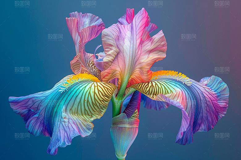 鸢尾花特写花朵素材