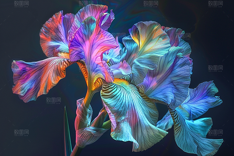 鸢尾花浪漫紫色素材