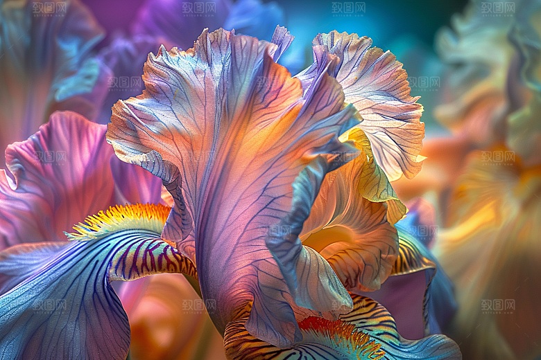 鸢尾花花朵特写素材