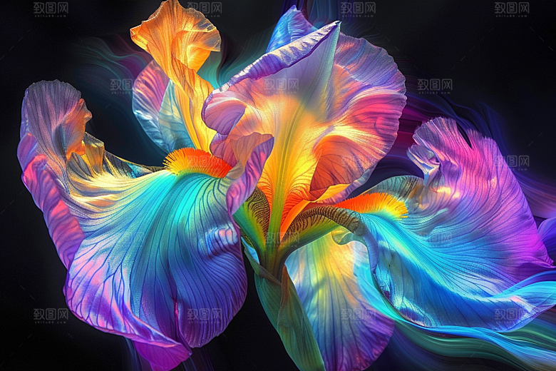 鸢尾花植物紫色素材