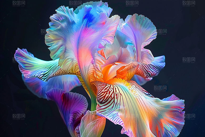 鸢尾花浪漫花卉素材