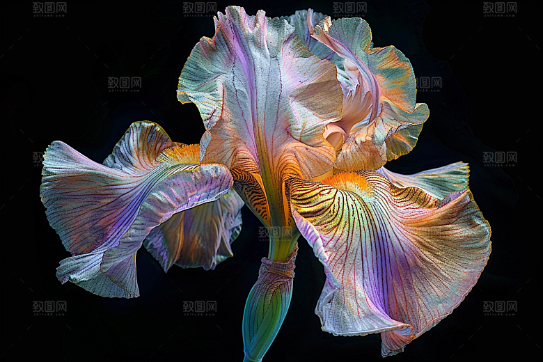 鸢尾花清新紫色素材