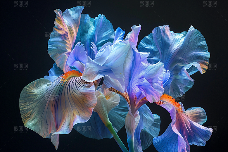 鸢尾花浪漫花朵素材