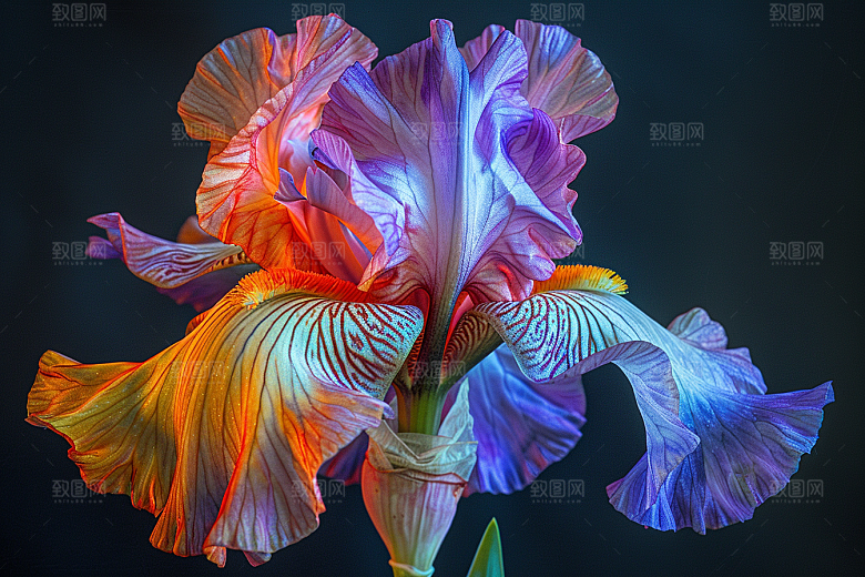 鸢尾花清新花朵素材