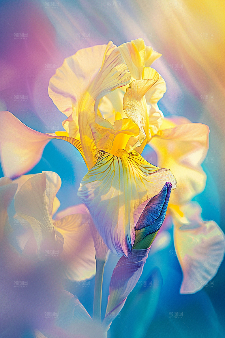 鸢尾花花卉紫色素材