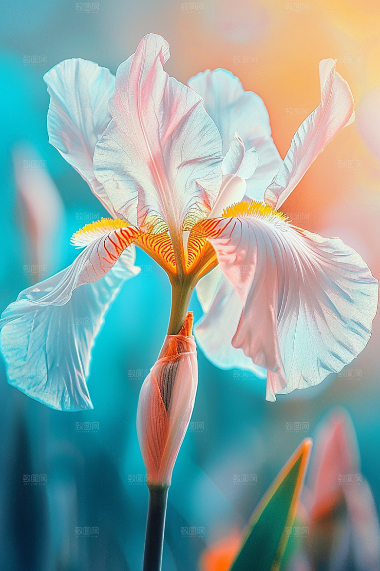 鸢尾花高清油画风素材