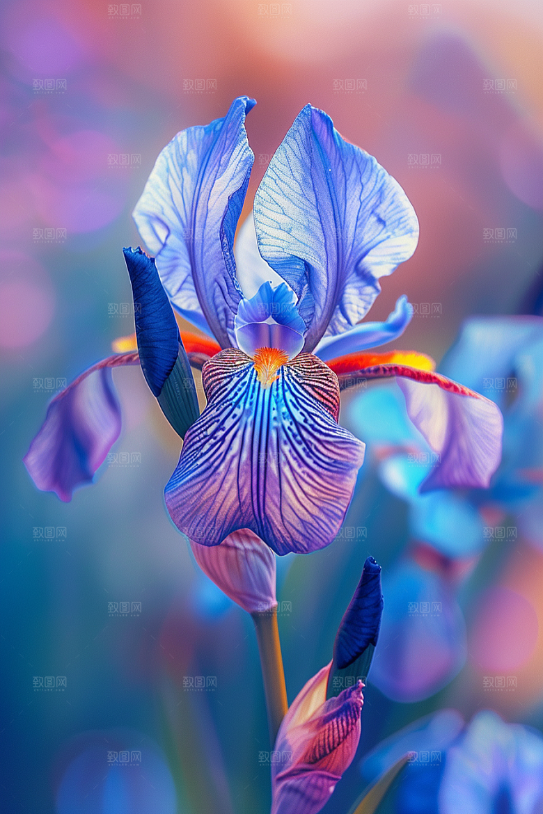 鸢尾花花卉紫色素材