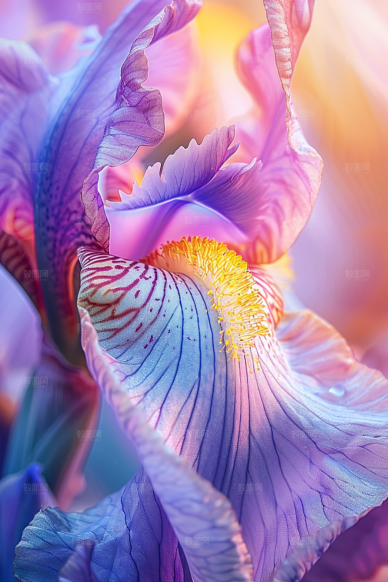 鸢尾花油画风唯美素材