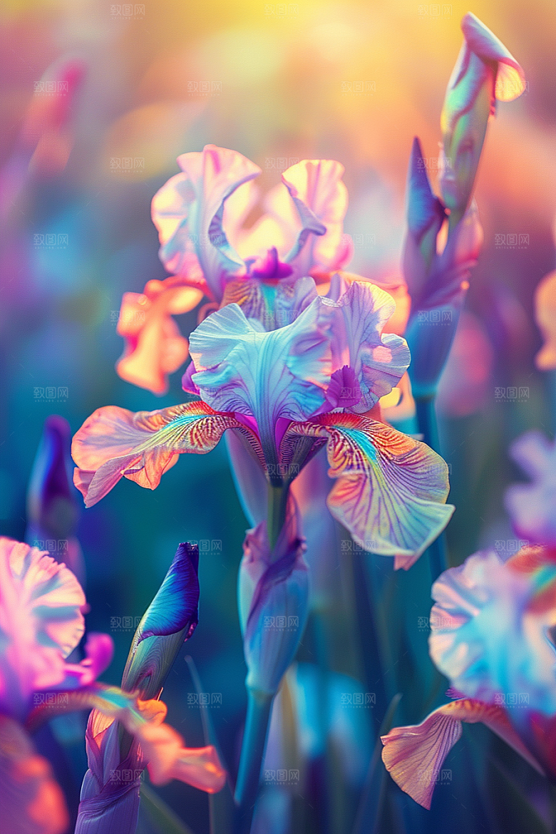 鸢尾花花朵特写素材