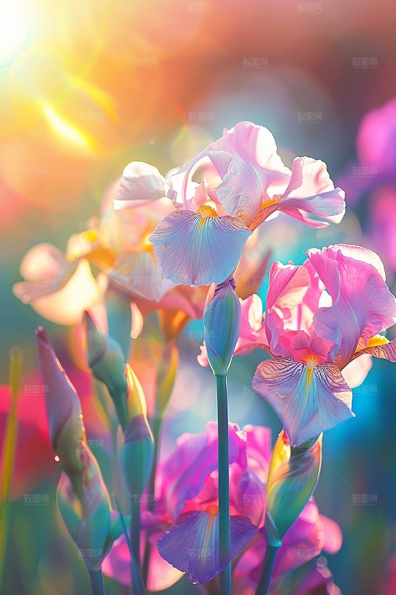 鸢尾花清新花卉素材