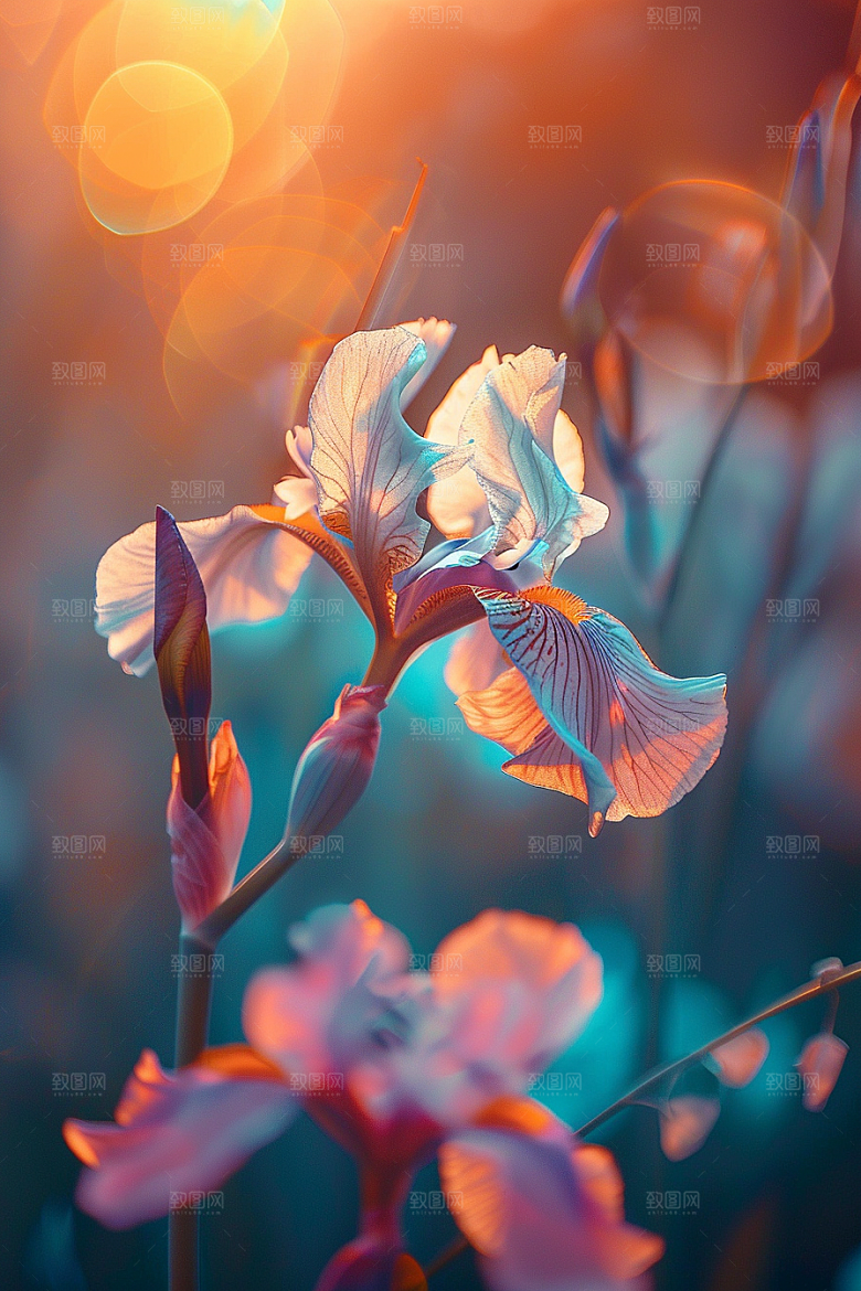 鸢尾花特写花朵素材