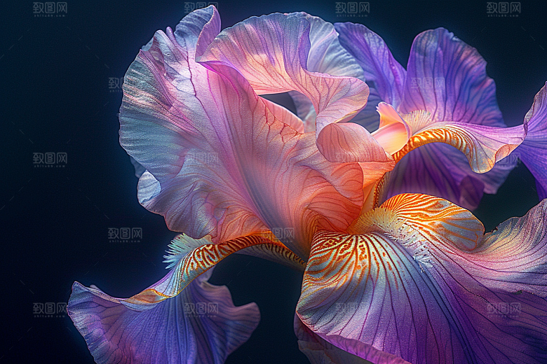 鸢尾花花朵特写素材
