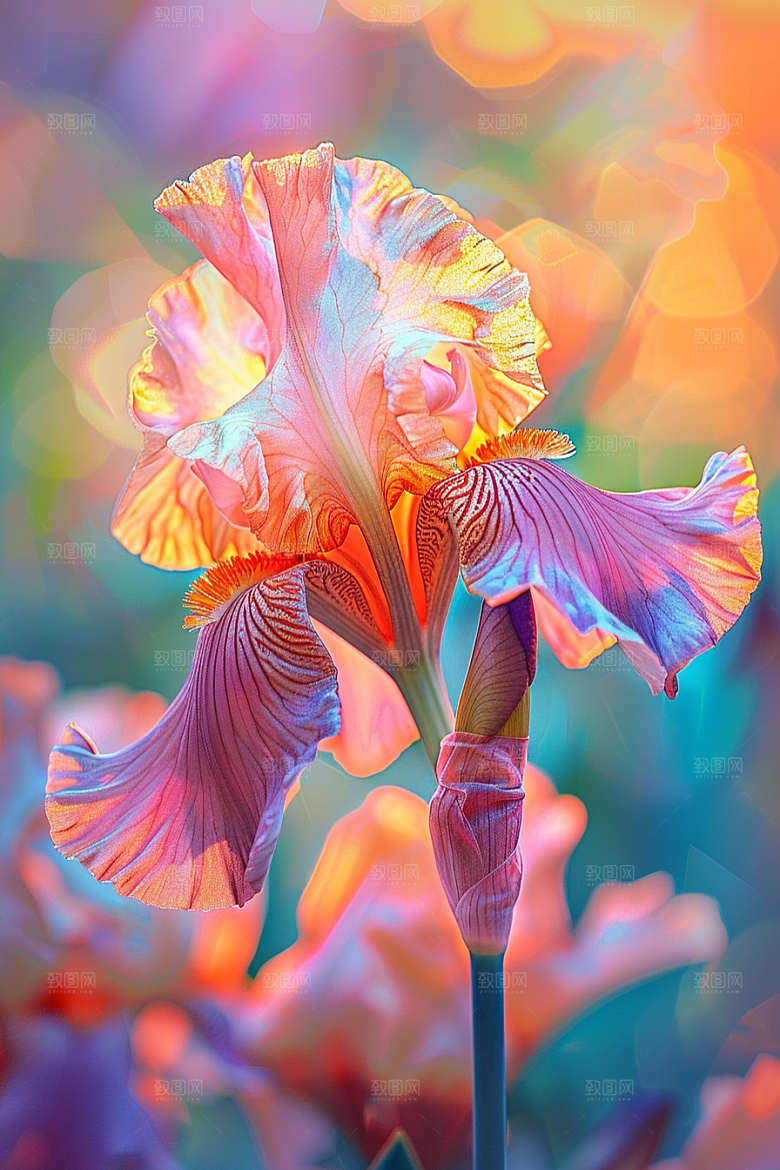 鸢尾花浪漫清新素材